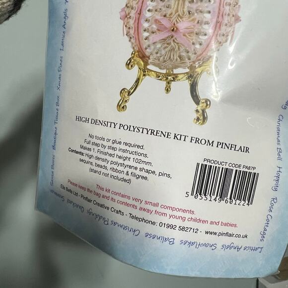 Ells Bells Pinfair UK  Pastorale Pink Easter Egg Sequin Bead Ornament Kit PA87P - Picture 4 of 5